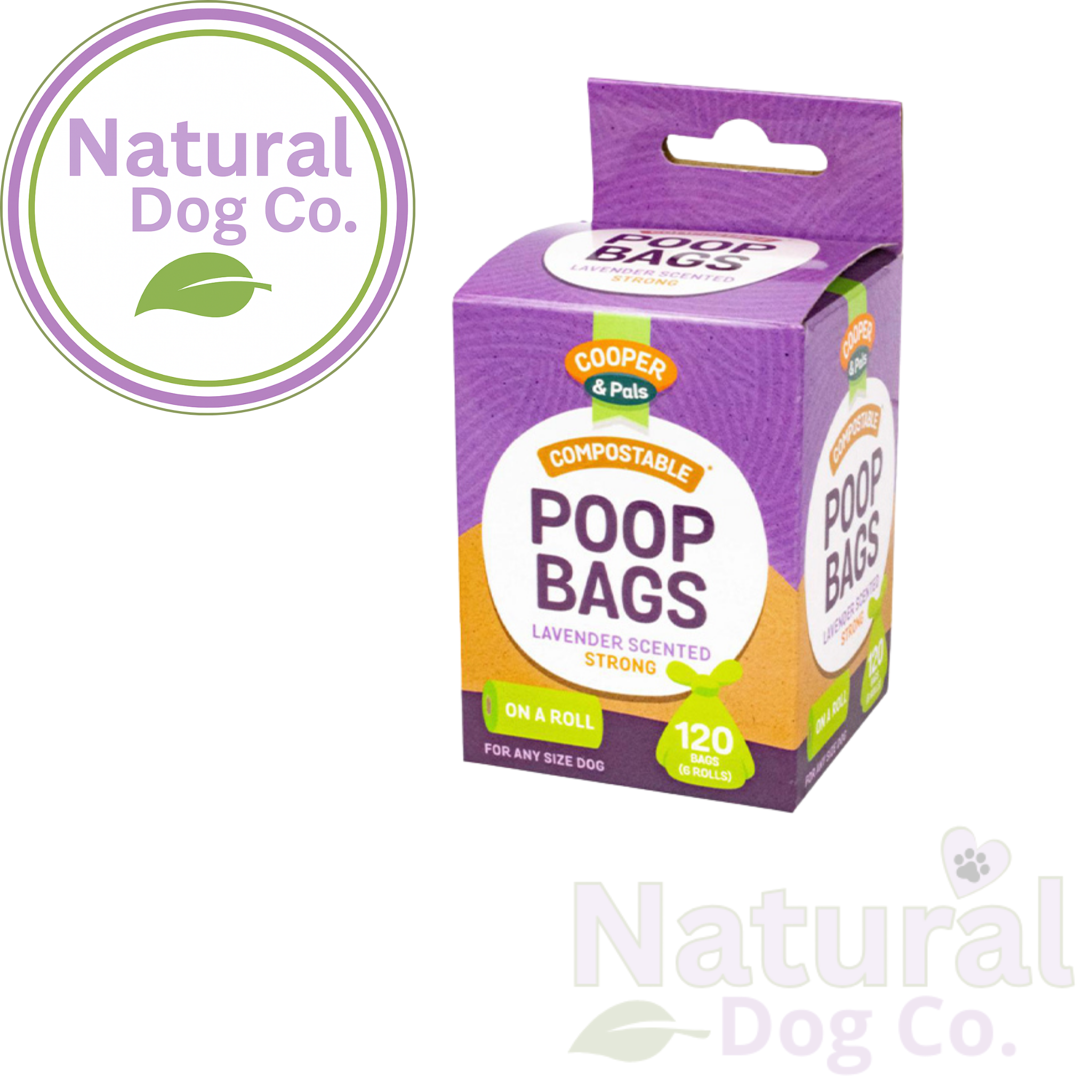 Cooper & Pals Lavender Poop Bag Rolls - x6