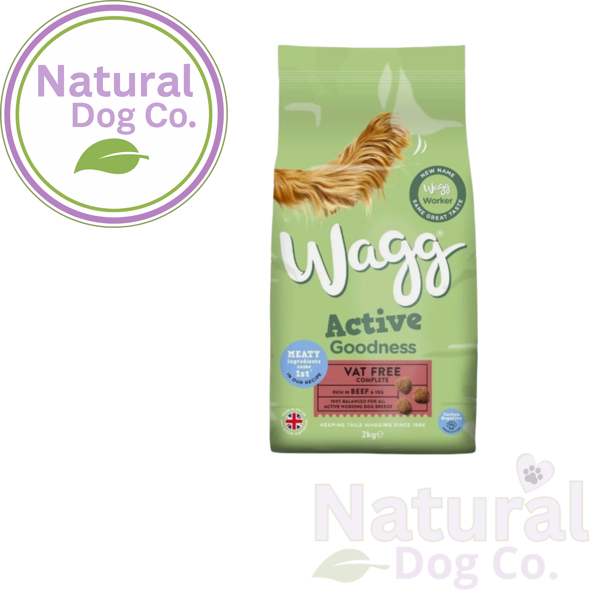 Wagg Active Goodness 2kg - Beef & Veg